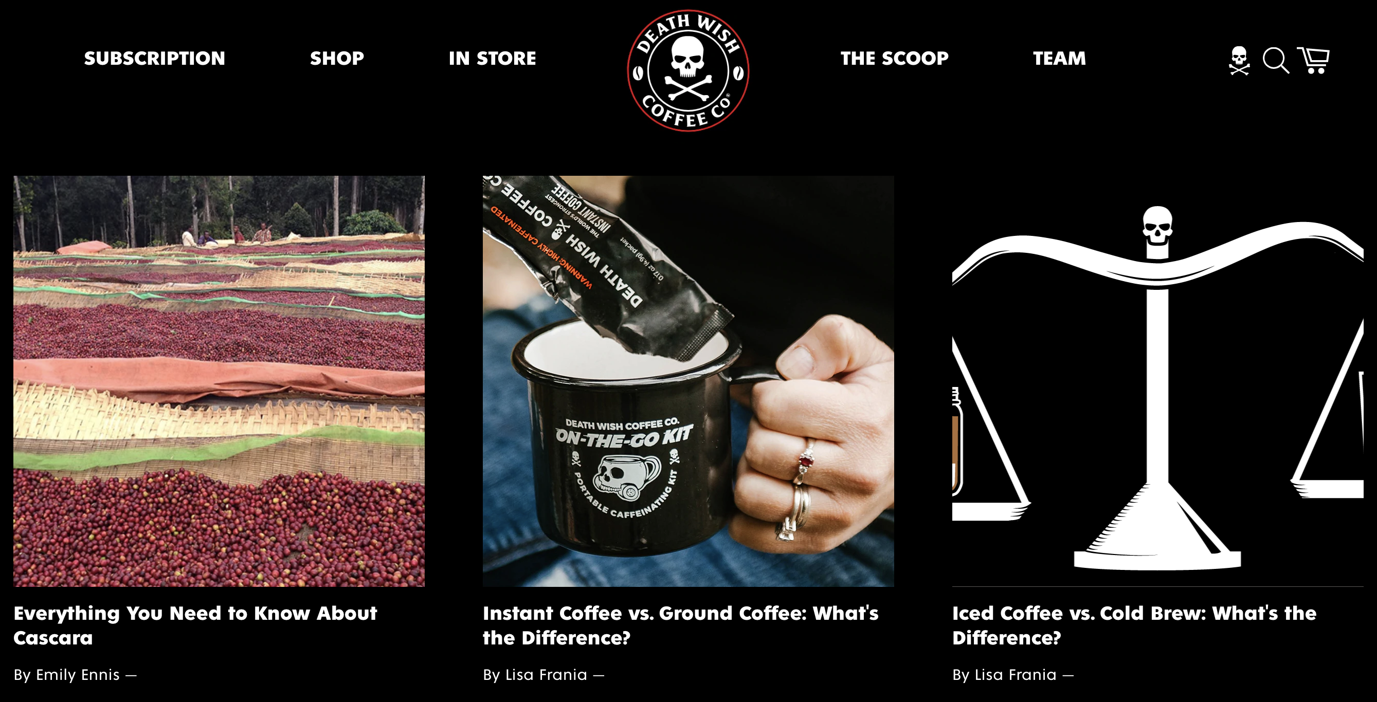 Death Wish Coffee Website
